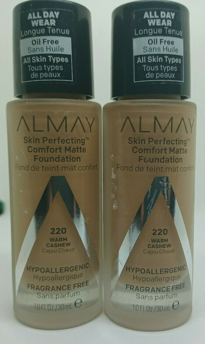 Primary image for Lot of 2 Almay skin perfecting comfort matte foundation 220 warm cashew