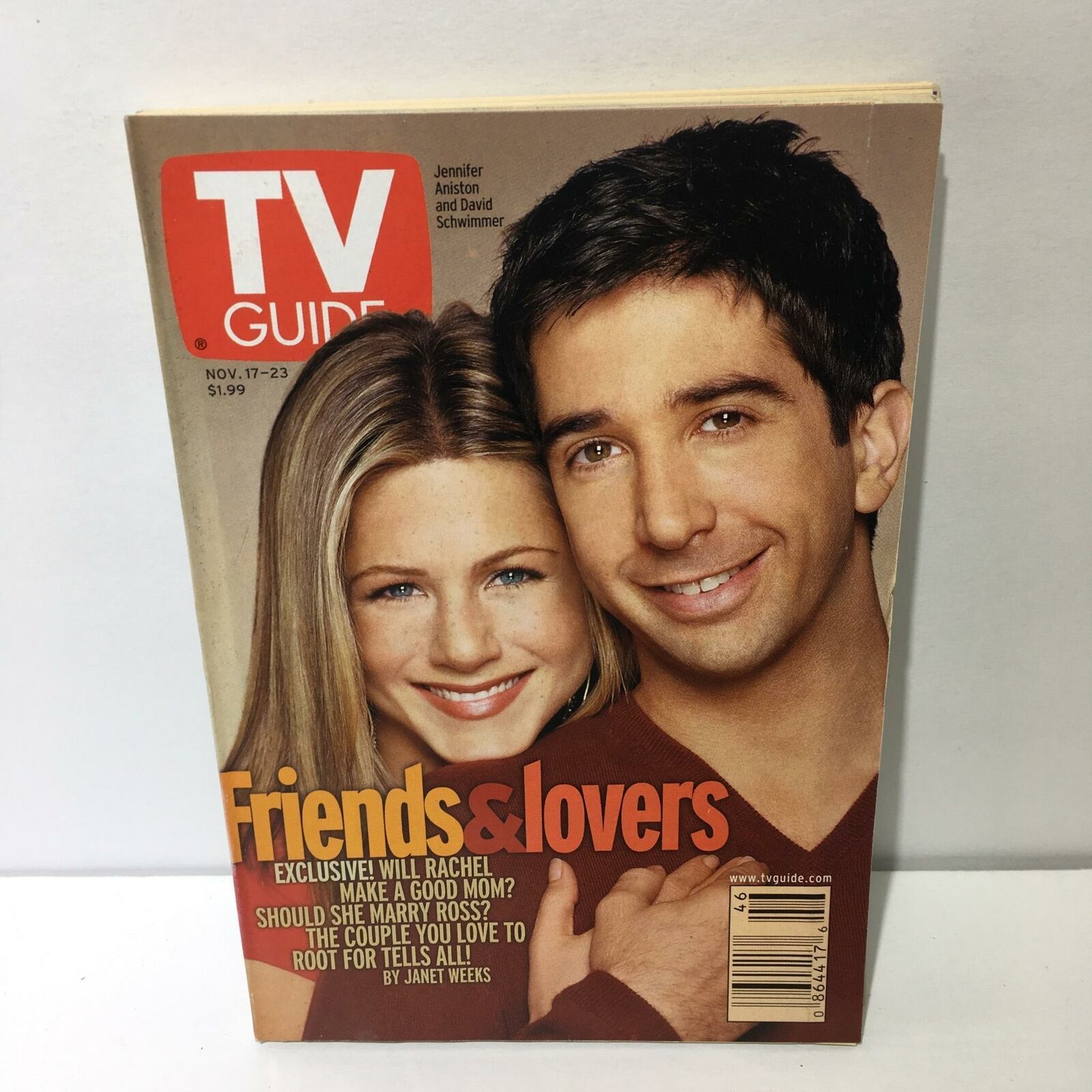 TV Guide Nov 17-23 2001 Friends & Lovers Jennifer Aniston & David ...