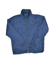 Vintage LL Bean Windbreaker Jacket Mens L Navy Unlined Warm Up Nylon Ful... - $22.98