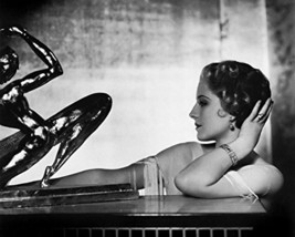 Norma Shearer Hand On Head Profile In Front Of Statue 16x20 Canvas Giclee - $69.99