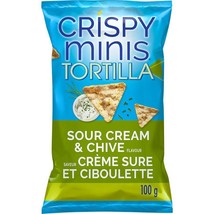 3 Bags of Quaker Crispy Minis Tortilla Sour Cream &amp; Chive Rice Chips 100... - $29.03
