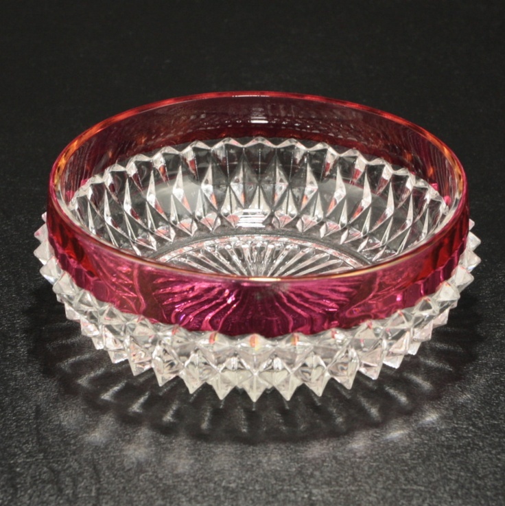 Ruby Red Punch Bowl With 12 White Milk Glass Cups Indiana Glass