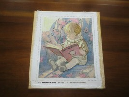 1985 COMPLETED Dimensions FAVORITE BOOK Crewel Embroidery - 13 1/2&quot; x 16... - $13.86