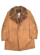 Vintage Mighty Mac Suede Leather Jacket Mens 40 Rancher Faux Fur Lined Barn - $144.10