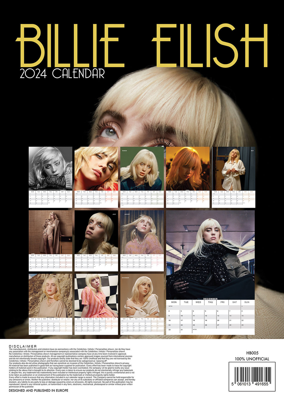 BILLIE EILISH 2024 Calendar DULUXE Business & Industrial