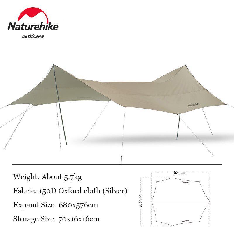 Naturehike 680x576cm Tarp Tent Shade Waterproof Awning Rain - Tents ...