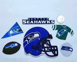 Seattle Seahawks VTG NFL Football Fabric Applique Iron Ons, Patchs, #1- 6 Pc - $8.00