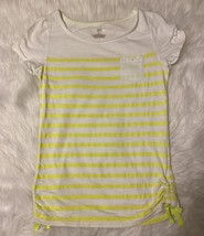 Cherokee T shirt Girls Size S Short Sleeve Round Neck Striped Top Yellow... - $8.86