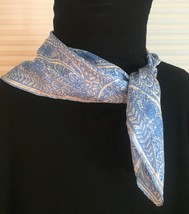 Vintage 60s Vera Neumann square silk scarf (Blue and white large paisley)