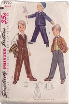 SIMPLICITY PATTERN 3990 SIZE 6 CHILD&#39;S VEST, JACKET AND TROUSERS - $3.00