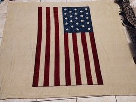 Lauren Ralph Lauren American Flag Soft Throw Fleece Blanket Tan Red Blue... - $67.31