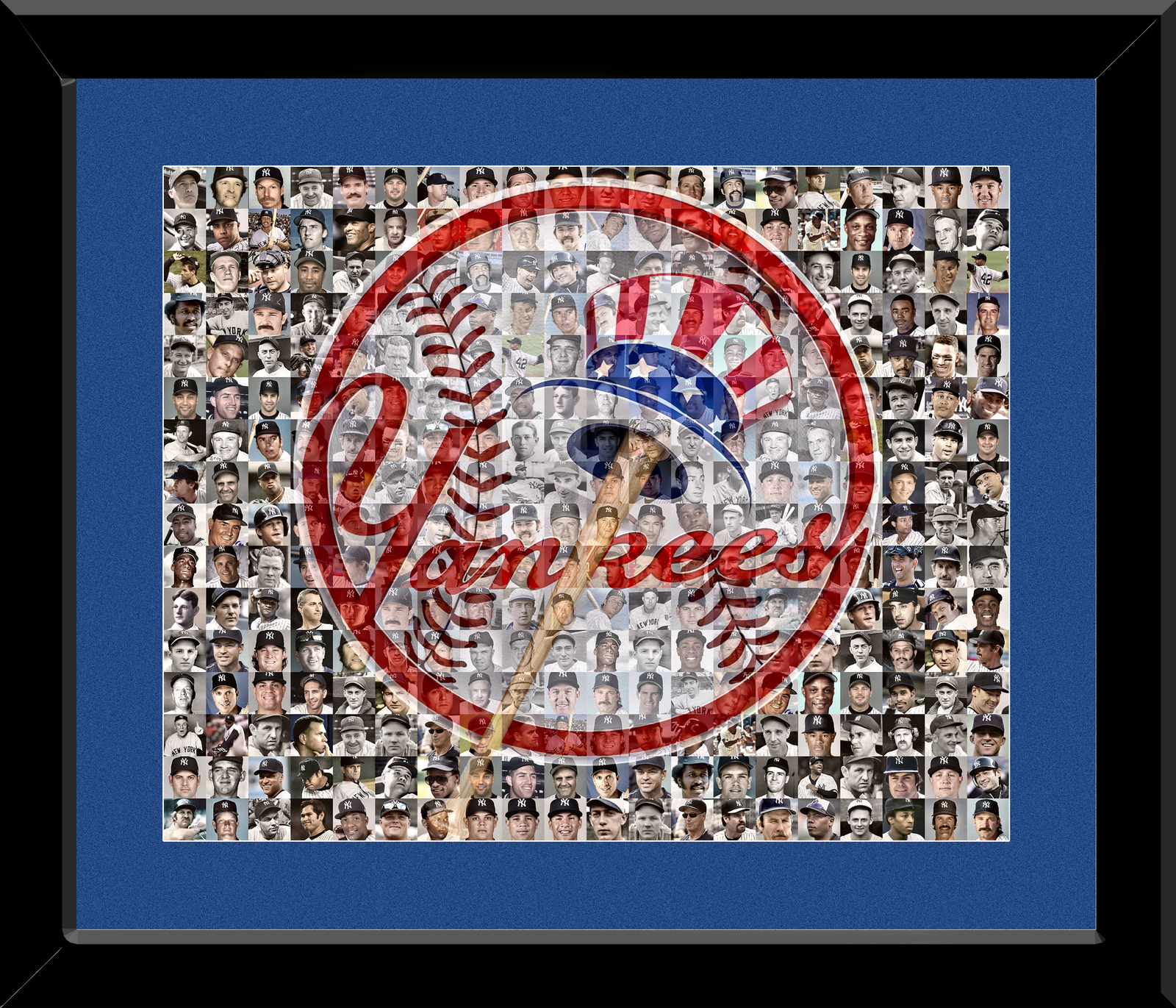  SportsCreations New York Yankees Photo Mosaic Print Art Created  Using over 200 Past & Present NY Yankee players. 11x14 Matted: Posters &  Prints