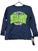 Team Apparel Youth Seattle Seahawks Long Sleeve Crew T-Shirt, Navy, Larg... - $14.84