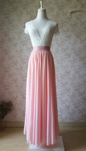 Plus Size Blush Pink Chiffon Skirt Wedding Chiffon Skirt Outfit Floor Length image 2