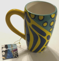 Christopher Hogan Triggerfish 23113 Yellow Blue Ceramic Coffee Mug 5 3/4... - $19.79