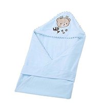 Pure Cotton Thin Swaddling Clothes/Blanket/Bathrobe Soft Comfortable,Blue image 1