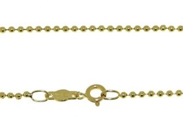 18K YELLOW GOLD 2mm SMOOTH BALLS BALL SPHERES CHAIN, LENGTH 45cm 18&quot;, IT... - $1,109.00