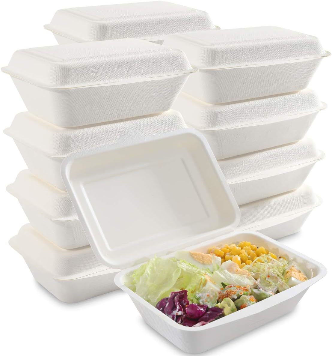 Montopack Disposable Takeout Pans with Clear Lids 50 pack 5 x 4 2lb Tins