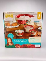 The Pioneer Woman 5 Pc Mix &amp; Measure Holiday Edition Cheerful Rose Bowl ... - $33.24