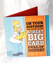 RARE Large Homer Simpson Birthday Card Big Card Full Of Dough Makes Sound D'OH! - $27.50