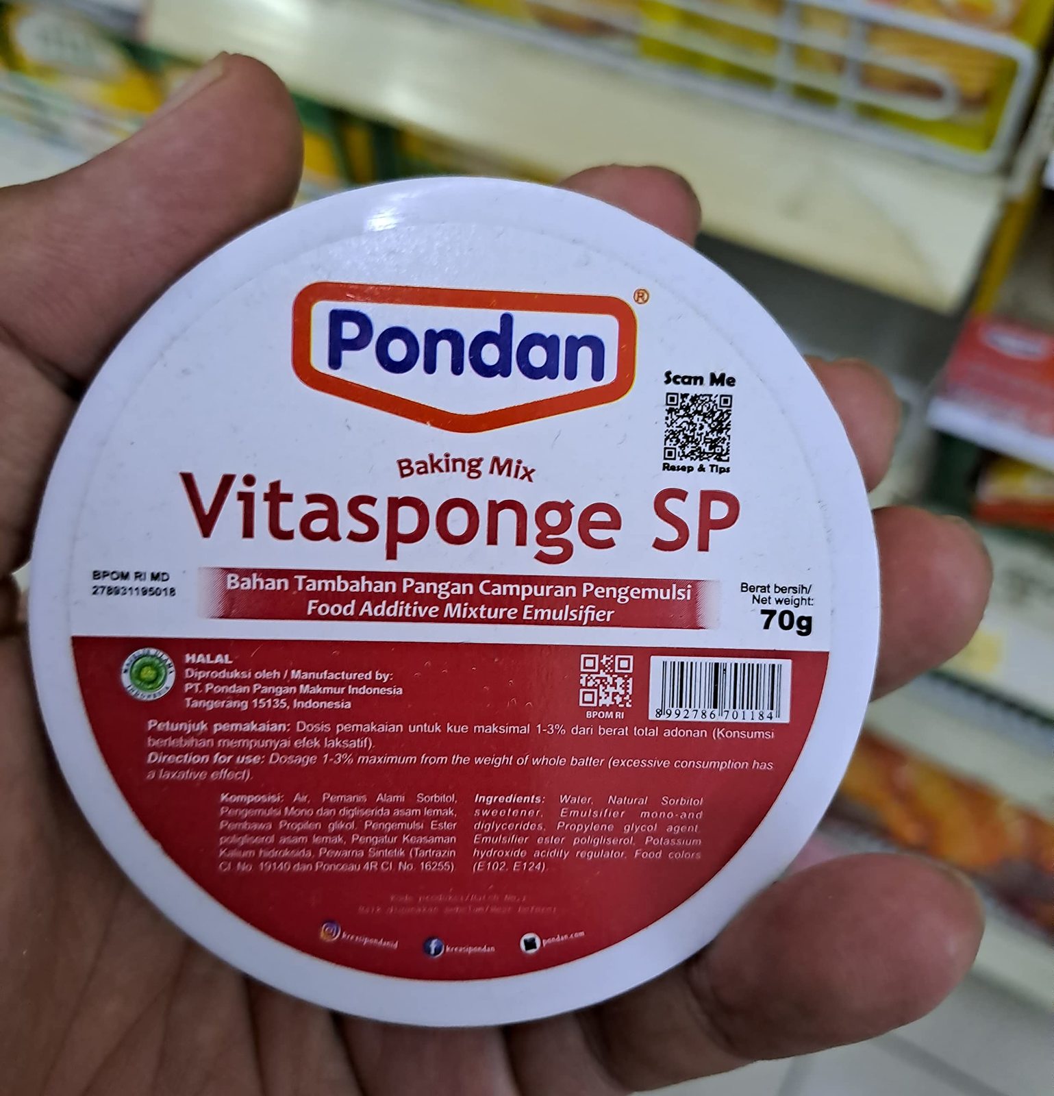 Primary image for Pondan Vitaponge SP Baking Mix Emulsifier, 70 Gram