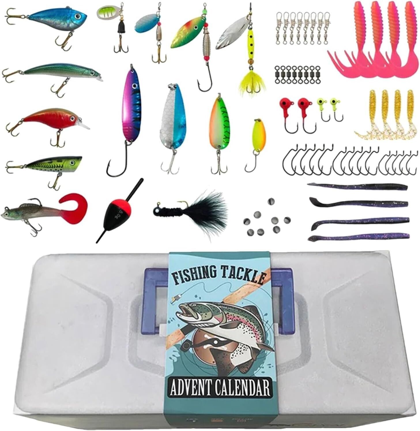 Advent Calendar Fishing Christmas Countdown 24 Days Fishing Lures Set