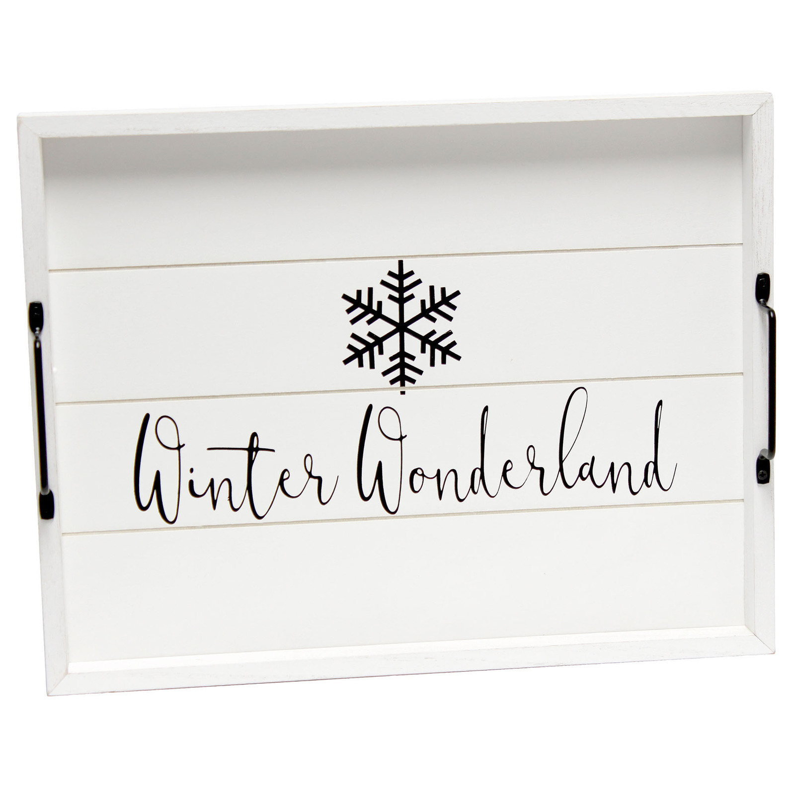 Elegant Designs Wood Serving Tray with Handles,15.50" x 12", "Winter Wonderland" - $30.99