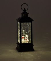 Christmas Snowman LED Water Lantern Snow Globe Glitter Lights Up 10.83" High image 3