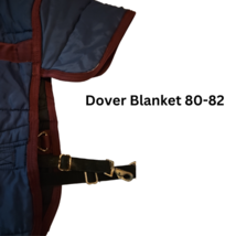 Dover Stable Blanket Navy Red Size 80-82 USED with tear Riders Horse Clothing image 5