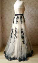 Ivory Strapless High Waist Bridesmaid Dress Embroidery Maxi Wedding Dress Plus image 2