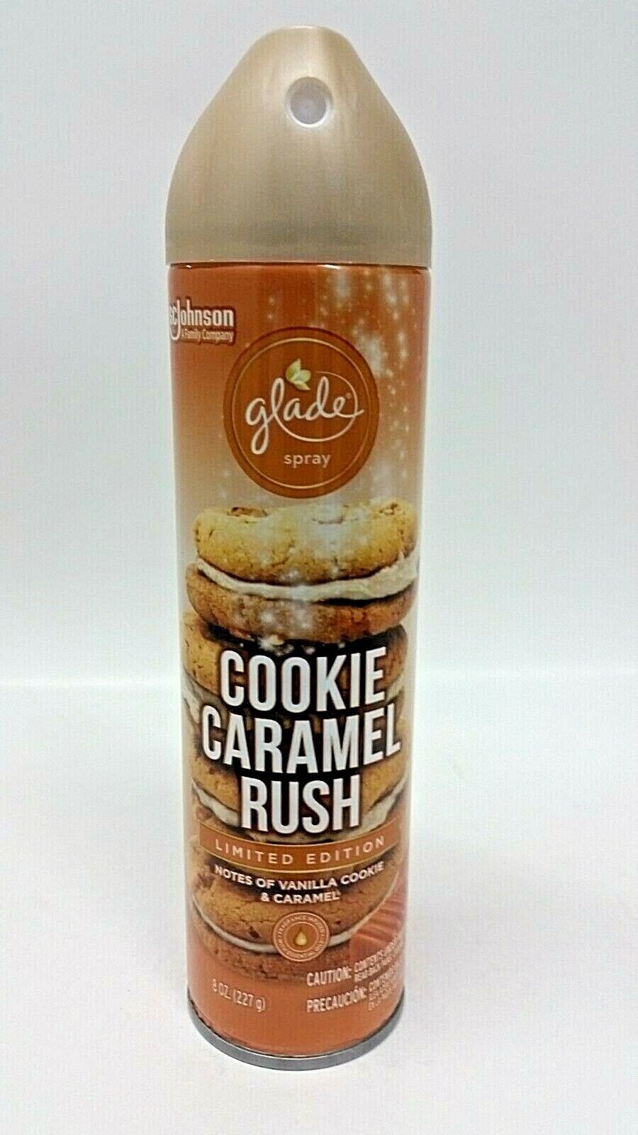 6 S.C.Johnson Glade Air Freshener Spray COOKIE CARAMEL RUSH Eliminates