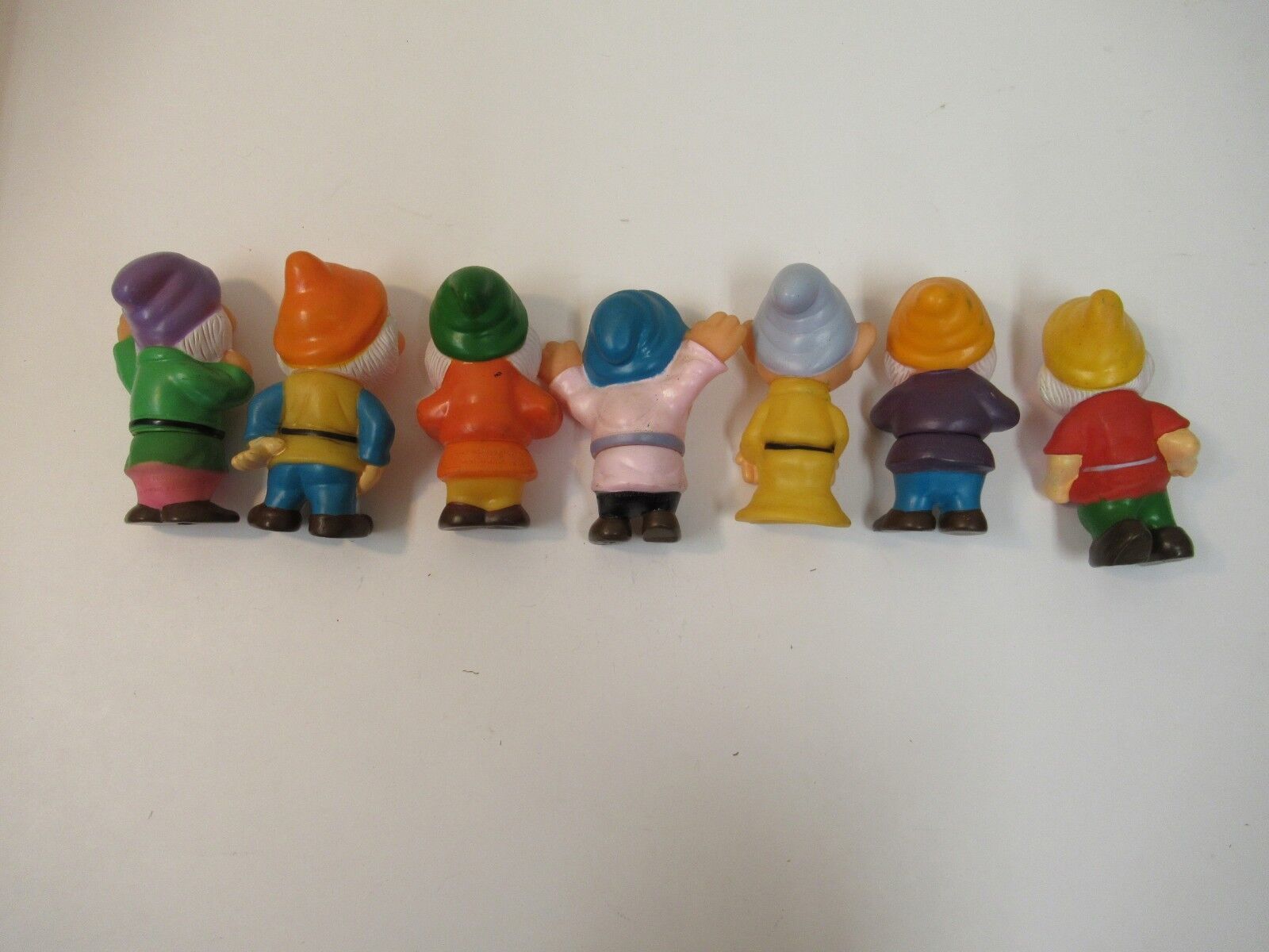 Disney Seven Dwarfs Plastic Squeak Toys Dopey Sleepy 7 Dwarves Vtg Snow White 