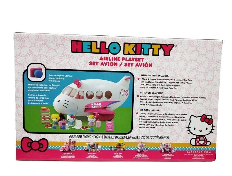 Hello Kitty Airplane Playset Jada Toys Over 20 Pieces Age 4 Action Figures Playsets 