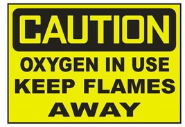 Caution Oxygen in Use Keep Flames Away Sticker Safety Sticker Sign D692 ... - $1.45