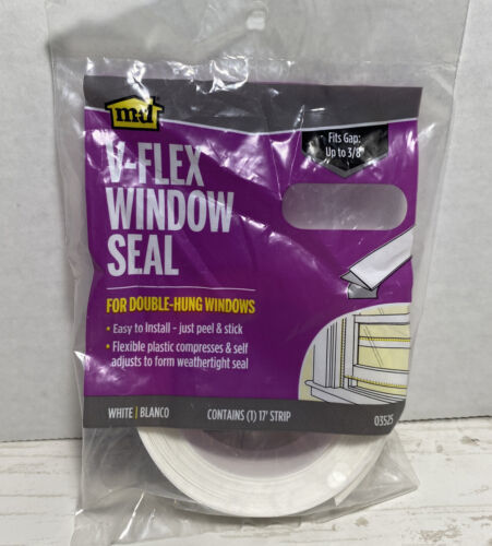 Primary image for M-D V-Flex Window Seal 03525 17 ft L x 1/16in Weather Stripping White New