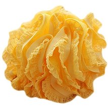 Set Of Two Lovely Soft Chiffon Lace Bath Ball Bath Spend More Upset(Yellow)