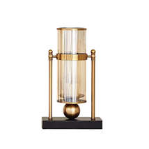 Anyhouz 40cm Retro Glass Iron Vase Gold Tabletop Home Decor Modern Art Living Ro - $206.50