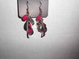 Paparazzi Earrings (New) Flat Silver Teardrops W/UNIQUE Purple Teardrop Beads - $5.15