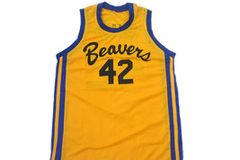Howard #42 Beavers Teen Wolf Movie Men Basketball Jersey Yellow Any Size image 1
