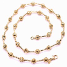 18K ROSE GOLD CHAIN FINELY WORKED 5 MM BALL SPHERES AND TUBE LINK, 15.8 ... - $1,200.51