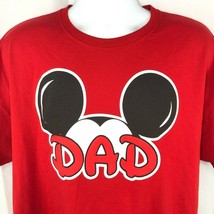 Disney Dad Mickey Mouse Ears XXL T-Shirt 2XL Mens Red Puffy Graphic Disneyland - $19.20