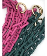 Crossbody length acrylic rubber coated chunky chain link strap for bags - $23.00