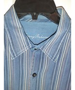 Medium Tommy Bahama 100% Tencel Long Sleeve Striped Button Up Shirt - $17.19