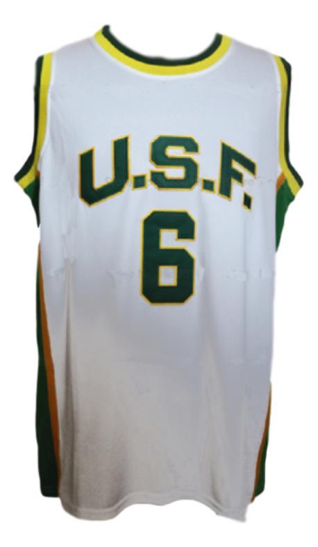 Bill russell  6 college basketball jersey white   1
