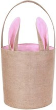 1 Pcs Cylinder Pink Bunny Ear Burlap Canvas Tote Bag #MNHS - $17.18