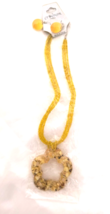 NEW CT Color Fashion Jewelry Beaded Necklace & Earring Set Yellow Round Pendant - $16.00