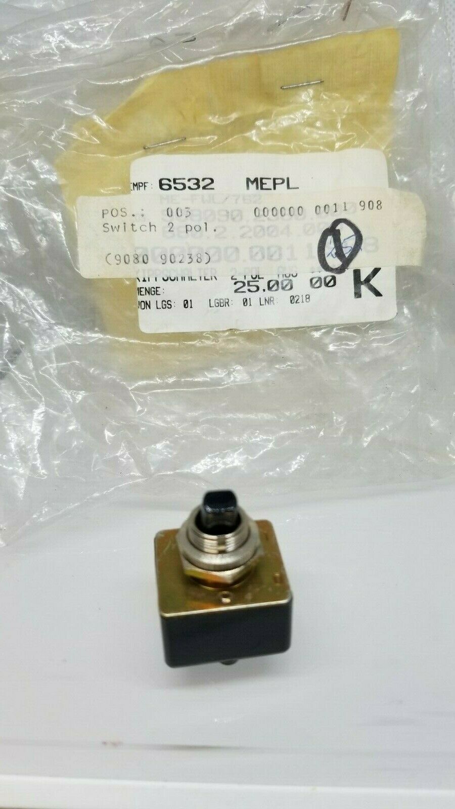 Vintgage New Kippschalter Switch 2 pole for Humphrey instruments