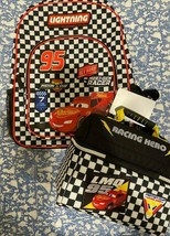 New Disney Cars Lightning McQueen  Backpack with Lunch Tote School - $79.90