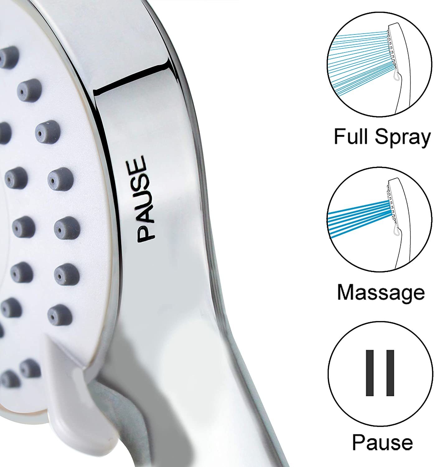 Pih High Pressure Luxury Handheld Shower Head Unit With Powerful Shower