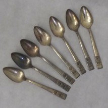 Oneida Coronation Teaspoons Set of 7 1936 Silver Plated Pierced Handle - $24.95